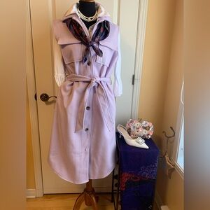 Lavender Sleeveless buttom up dress vest